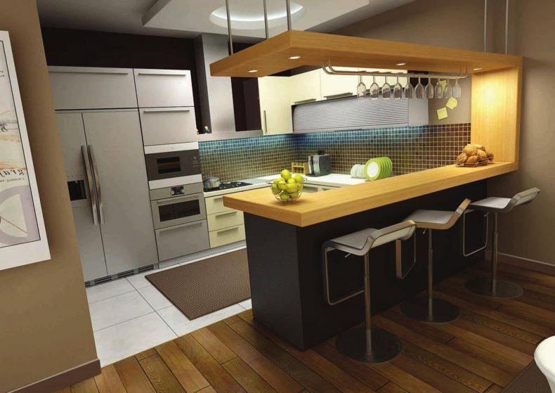 Кухня с барной стойкой - фото идей для дизайна