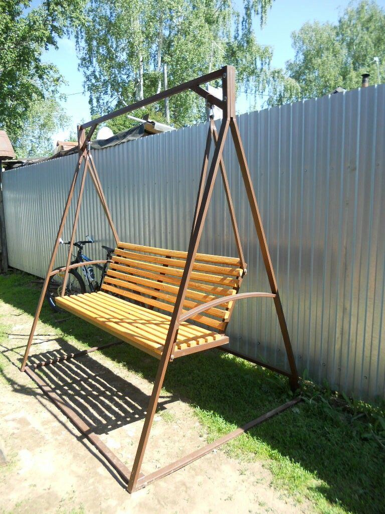 Проект качели на дачу из металла