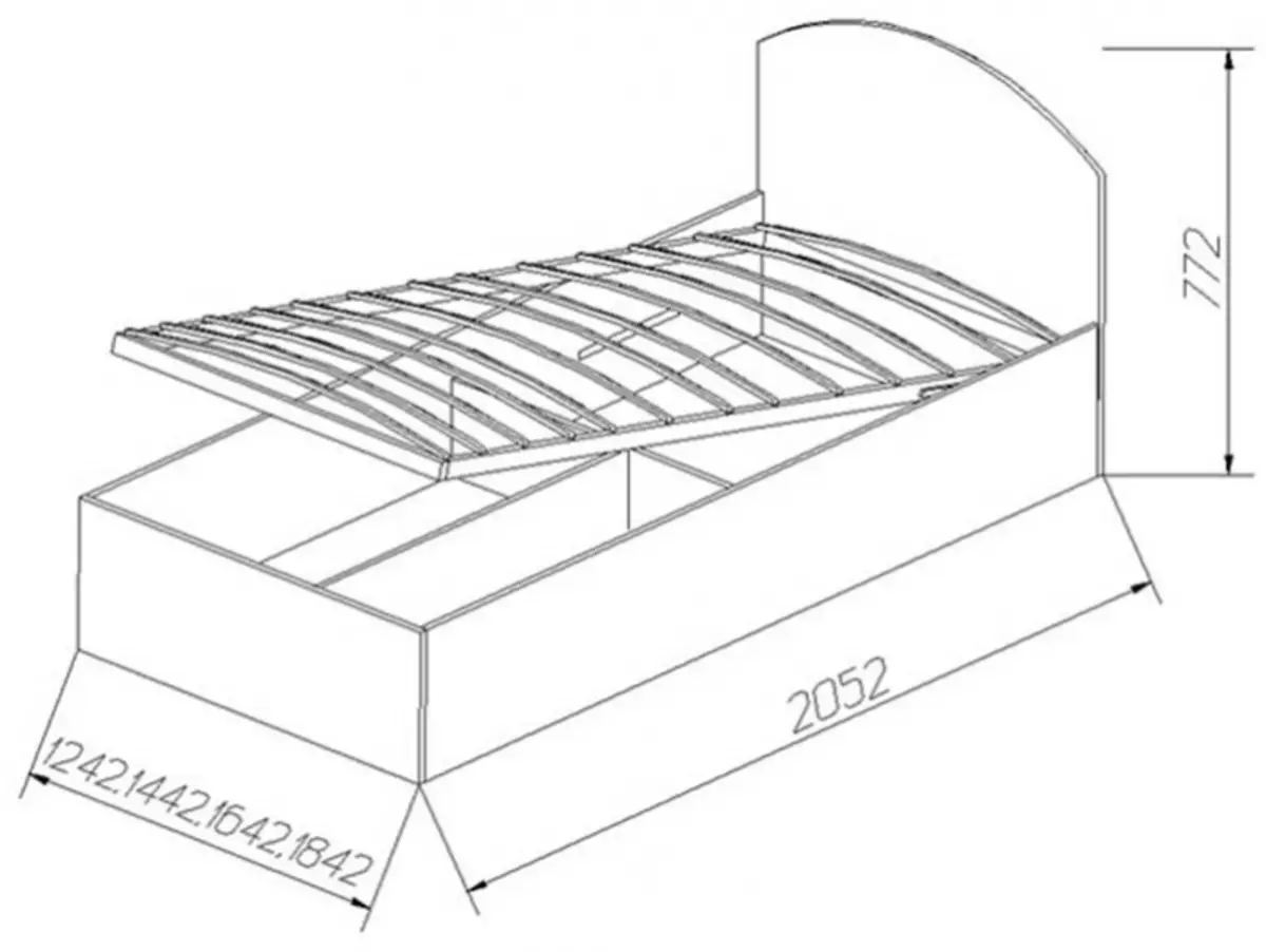 чертеж механизма подъема кровати