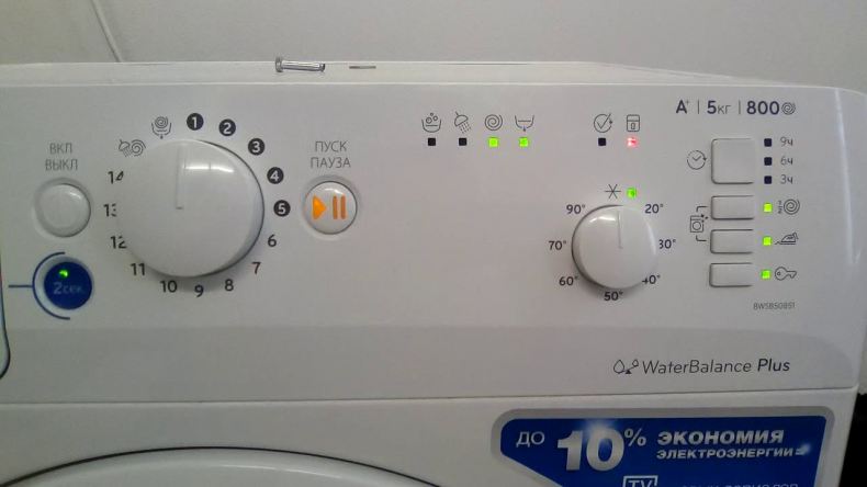 Как определить код ошибки в стиральной машине indesit по мигающим индикаторам