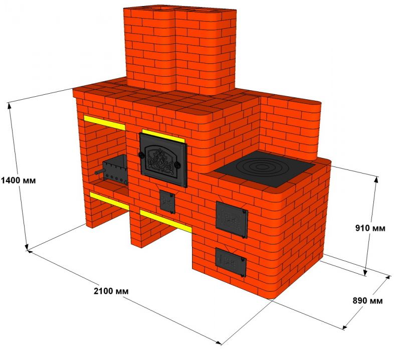 Русская печь на улице своими руками схема