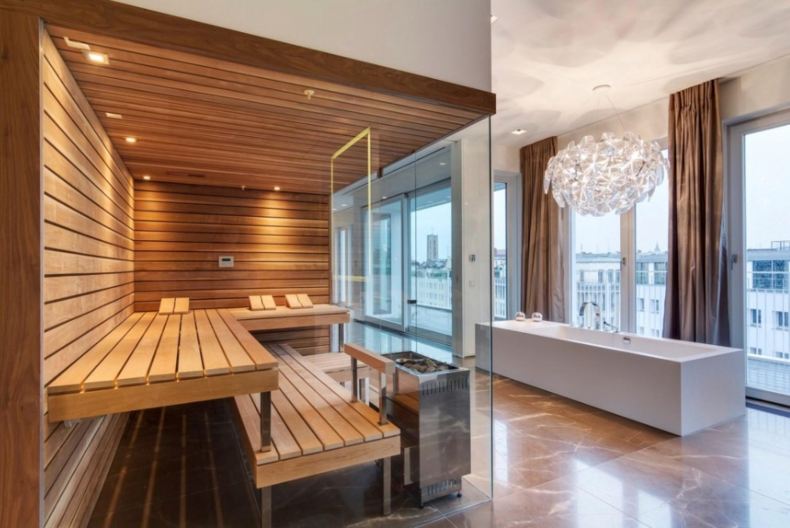 Дизайн комнаты отдыха в бане