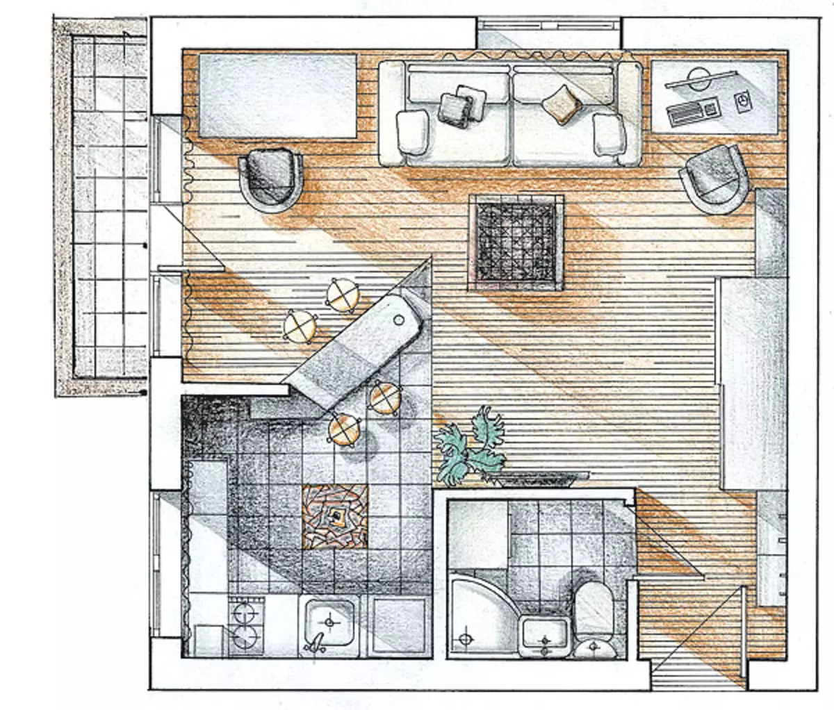 планировка дома 2 комнаты